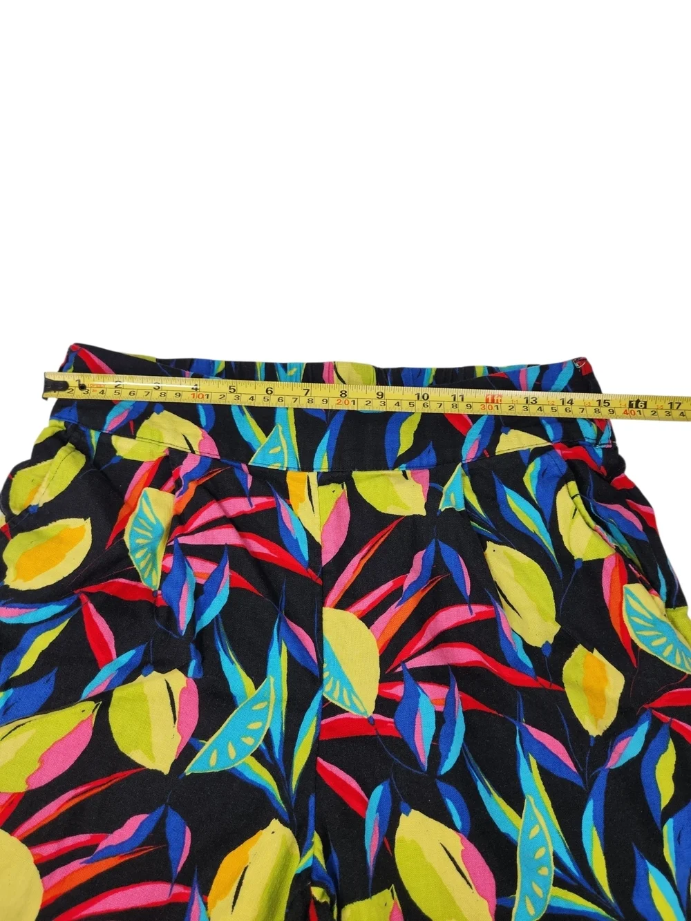 Tabitha Brown for Target Linen Blend Tropical Wide Leg Pants Medium Resort Lemon - Picture 12 of 16